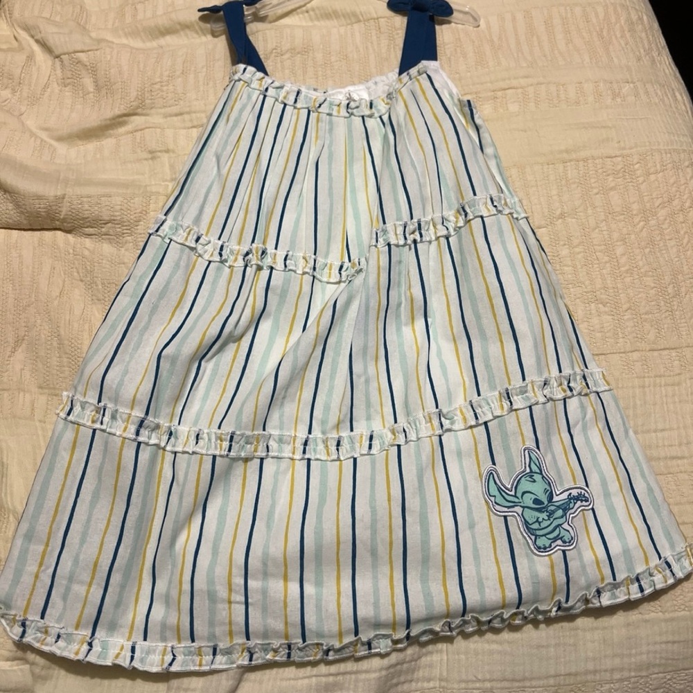 Striped Dress with Blue Stitch Patch